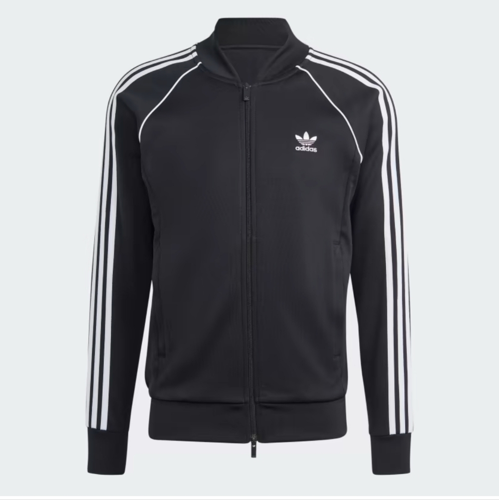 Adidas Men's Black and White Bomber Jacket